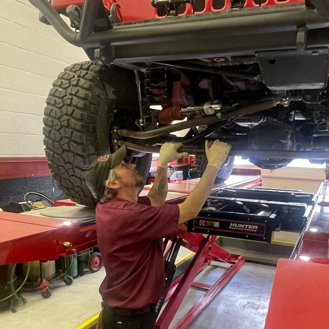 Inside the service floor